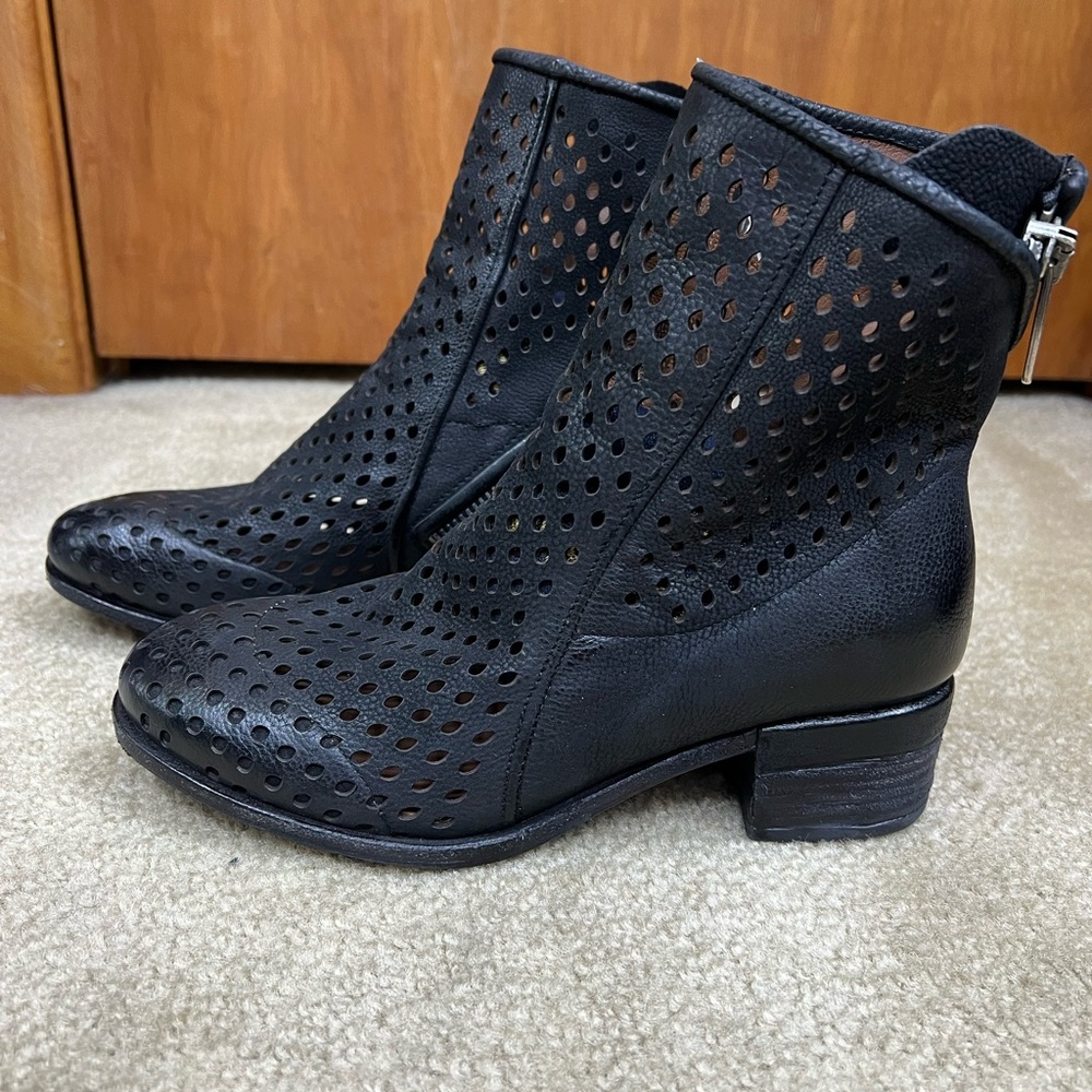 A.S.98 Black Perforated Jase Boots NEW EU37 US7